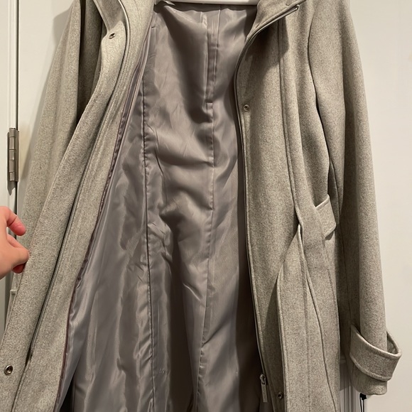 NWT Light Gray Calvin Klein Wool Coat - Picture 7 of 8